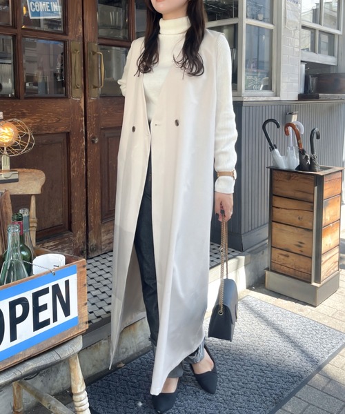 Ambre Ciel(アンブルシエル)の「2wayリネンライクロングジレ/WEB/EC限定商品(ベスト・レディース・アイボリー/ブラック・FREE)」の10枚目の写真