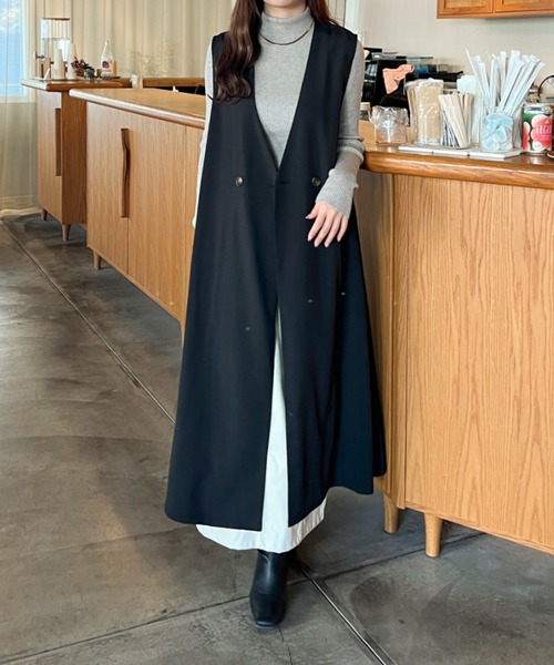 Ambre Ciel(アンブルシエル)の「2wayリネンライクロングジレ/WEB/EC限定商品(ベスト・レディース・アイボリー/ブラック・FREE)」の22枚目の写真