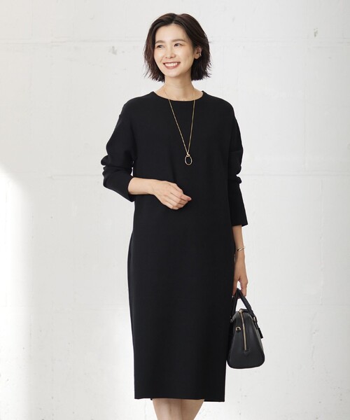 J.PRESS(ジェイプレス)の「【洗える】VIS/PE MILANO ニット ワンピース(ワンピース・レディース・ダルブルー系/ブラウン系/ブラック系・11/9)」の2枚目の写真