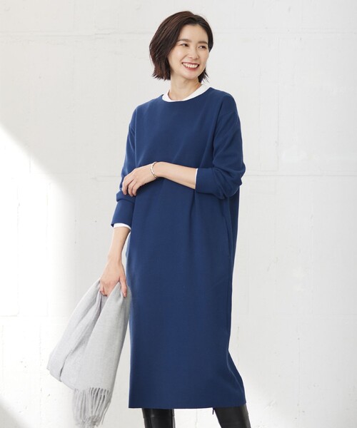 J.PRESS(ジェイプレス)の「【洗える】VIS/PE MILANO ニット ワンピース(ワンピース・レディース・ダルブルー系/ブラウン系/ブラック系・11/9)」の1枚目の写真