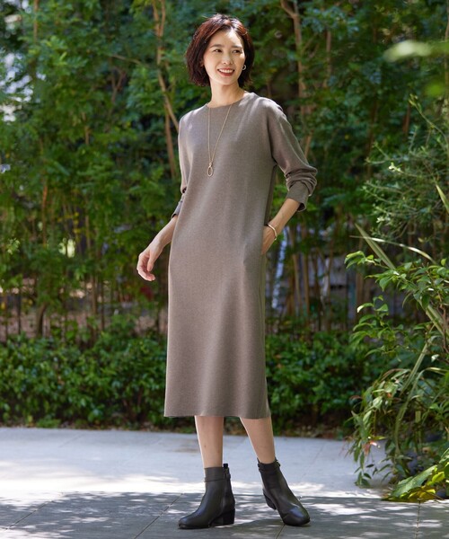 J.PRESS(ジェイプレス)の「【洗える】VIS/PE MILANO ニット ワンピース(ワンピース・レディース・ダルブルー系/ブラウン系/ブラック系・11/9)」の4枚目の写真