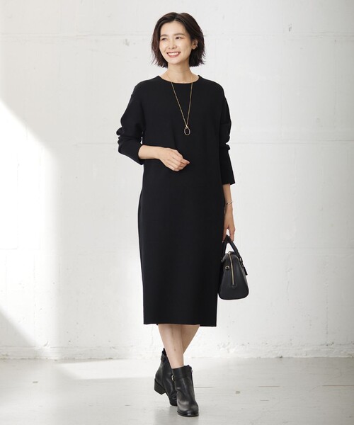 J.PRESS(ジェイプレス)の「【洗える】VIS/PE MILANO ニット ワンピース(ワンピース・レディース・ダルブルー系/ブラウン系/ブラック系・11/9)」の8枚目の写真