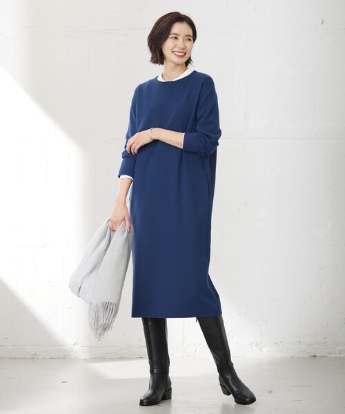 J.PRESS(ジェイプレス)の「【洗える】VIS/PE MILANO ニット ワンピース(ワンピース・レディース・ダルブルー系/ブラウン系/ブラック系・11/9)」の10枚目の写真