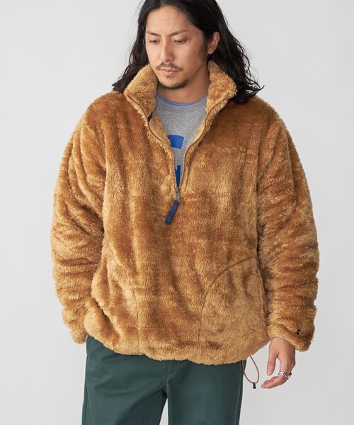 【セール】*【SHIPS別注】RUSSELL ATHLETIC: シャギーフリース ハーフジップ プルオーバー（スウェット）｜Russell Athletic（ラッセルアスレティック）