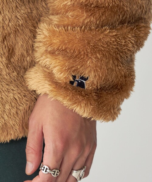 【セール】*【SHIPS別注】RUSSELL ATHLETIC: シャギーフリース ハーフジップ プルオーバー（スウェット）｜Russell Athletic（ラッセルアスレティック）