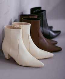 UR'S | 6.5cmヒールポインテッドトゥショートブーツ(ブーツ)