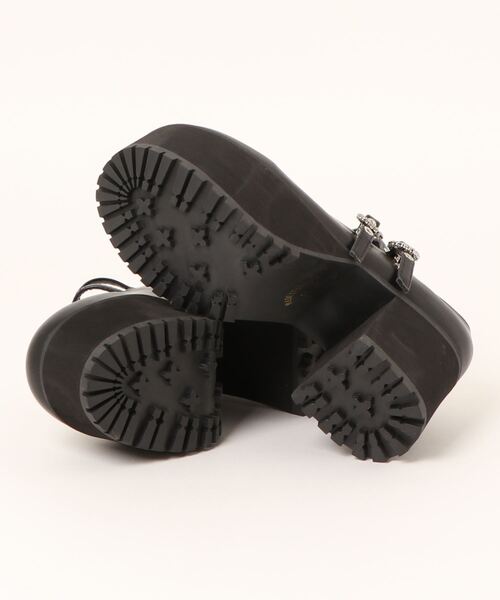 attagirl（アタガール）の「厚底ダブルストラップドレスシューズ（パンプス・レディース・ブラック/ブラック系その他/ホワイト・LL/S/M/L）」の5枚目の写真