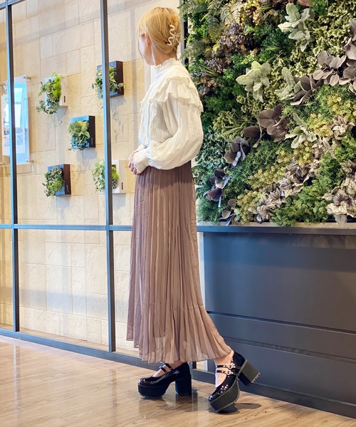 attagirl（アタガール）の「厚底ダブルストラップドレスシューズ（パンプス・レディース・ブラック/ブラック系その他/ホワイト・LL/S/M/L）」の19枚目の写真