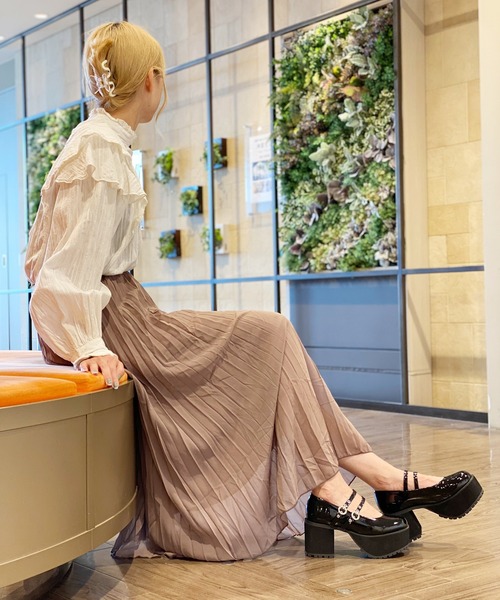 attagirl（アタガール）の「厚底ダブルストラップドレスシューズ（パンプス・レディース・ブラック/ブラック系その他/ホワイト・LL/S/M/L）」の20枚目の写真