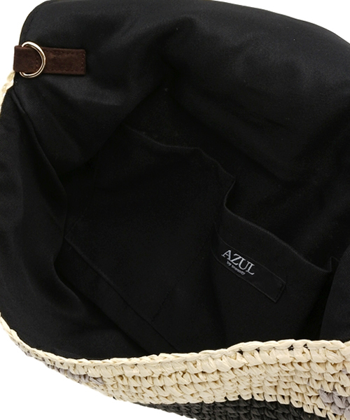 AZUL by moussy(アズールバイマウジー)の「ランダムパターンペーパーフリンジクラッチバッグ(ショルダーバッグ・レディース・カーキ/ブラック系その他・FREE)」の6枚目の写真