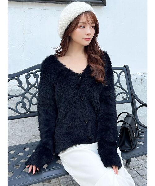 RESEXXY（リゼクシー）の「バンピーデザインベレー帽（ハンチング/ベレー帽・レディース・ホワイト/グレー/ブラック・FREE）」の4枚目の写真