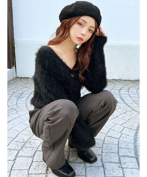 RESEXXY（リゼクシー）の「バンピーデザインベレー帽（ハンチング/ベレー帽・レディース・ホワイト/グレー/ブラック・FREE）」の8枚目の写真