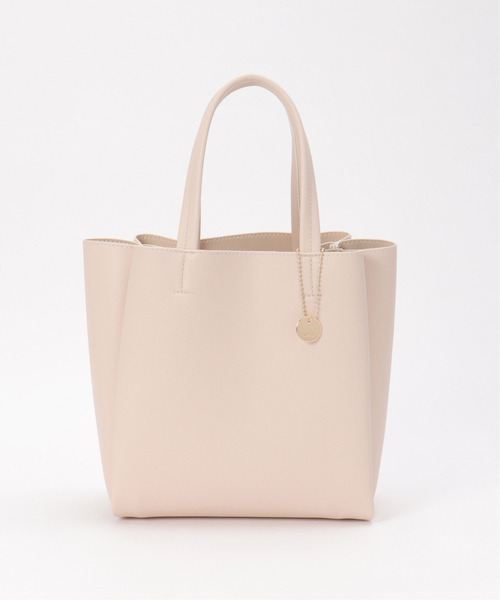 ikka(イッカ)の「【雑誌InRed11月号掲載】GOKU楽PU三層ミニトートバッグ(トートバッグ・レディース・ブラック/ベージュ/グリーン/ピンク/グレー/オフホワイト/イエロー/ブラウン/ライトグレー/キャメル/シルバー系/レッド/グリーン系・FREE)」の2枚目の写真