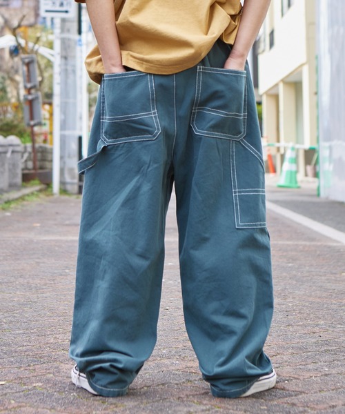 PAIRMANON STREET（ペアマノンストリート）の「ペインター ワーク パンツ【PAIRMANON STREET】（カーゴパンツ・キッズ・ブラック/ベージュ/イエロー/グレー/グリーン/ダークブルー/チャコールグレー/ブラウン/カーキ/ピンク/ブルー系その他/オフホワイト・160/90/140/110/100/120/150/130）」の8枚目の写真