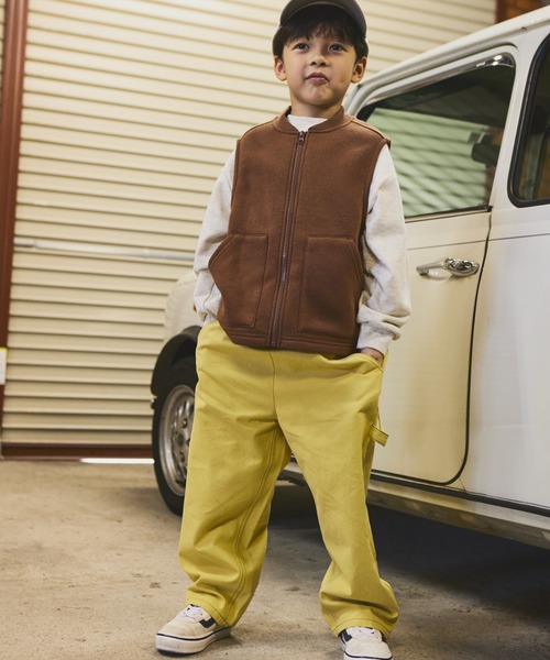 PAIRMANON STREET（ペアマノンストリート）の「ペインター ワーク パンツ【PAIRMANON STREET】（カーゴパンツ・キッズ・ブラック/ベージュ/イエロー/グレー/グリーン/ダークブルー/チャコールグレー/ブラウン/カーキ/ピンク/ブルー系その他/オフホワイト・160/90/140/110/100/120/150/130）」の17枚目の写真