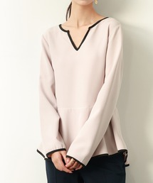 SAISON DE PAPILLON | キーネックペプラムトップス(Tシャツ/カットソー)