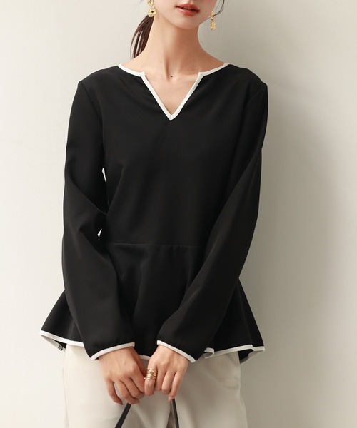 HYEON ヘヨン　ペプラムトップス キーネックペプラムトップス（Tシャツ/カットソー）｜SAISON DE