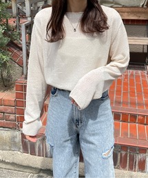 LE MORE | ボートネックシアーニットプルオーバー(ニット/セーター)