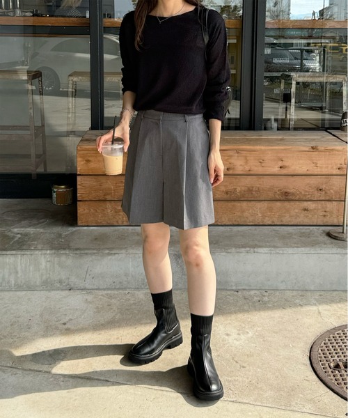 LE MORE（リモア）の「【リバイバルアイテム！！】ボートネックシアーニットプルオーバー（ニット/セーター・レディース・ベージュ/アイボリー/ピンク/ブラック・FREE）」の14枚目の写真