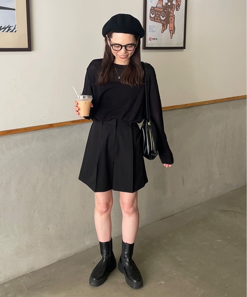 LE MORE（リモア）の「【リバイバルアイテム！！】ボートネックシアーニットプルオーバー（ニット/セーター・レディース・ベージュ/アイボリー/ピンク/ブラック・FREE）」の13枚目の写真