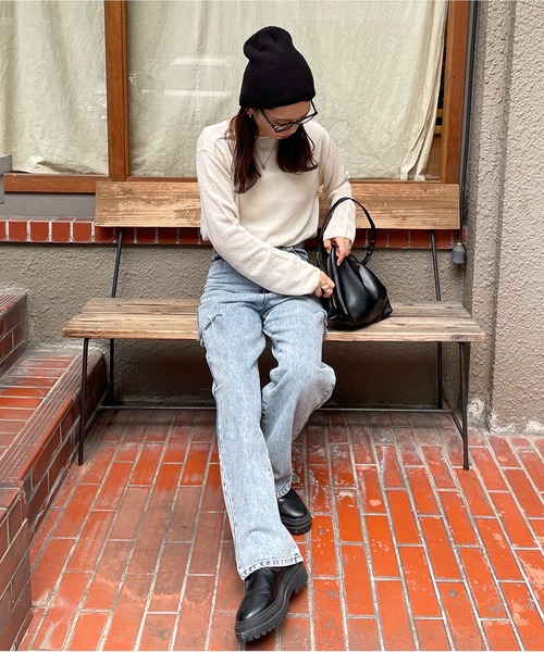 LE MORE（リモア）の「【リバイバルアイテム！！】ボートネックシアーニットプルオーバー（ニット/セーター・レディース・ベージュ/アイボリー/ピンク/ブラック・FREE）」の7枚目の写真