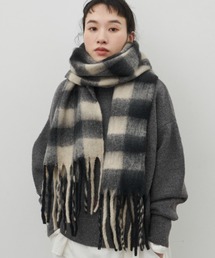 Libra Cue | モヘアタッチチェックストール(マフラー)