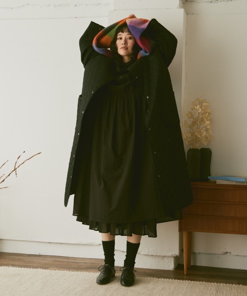 Libra Cue（リブラ キュー）の「モヘアタッチチェックストール（マフラー・レディース・マルチ/ブラック・FREE）」の13枚目の写真