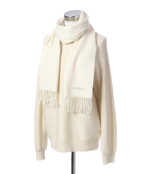 FURLA(フルラ)の「【WEB限定】 ウール100%マフラー "無地”(マフラー・レディース・ホワイト/ライトグレー/ブラック/ベビーピンク/ラベンダー・FREE)」の8枚目の写真