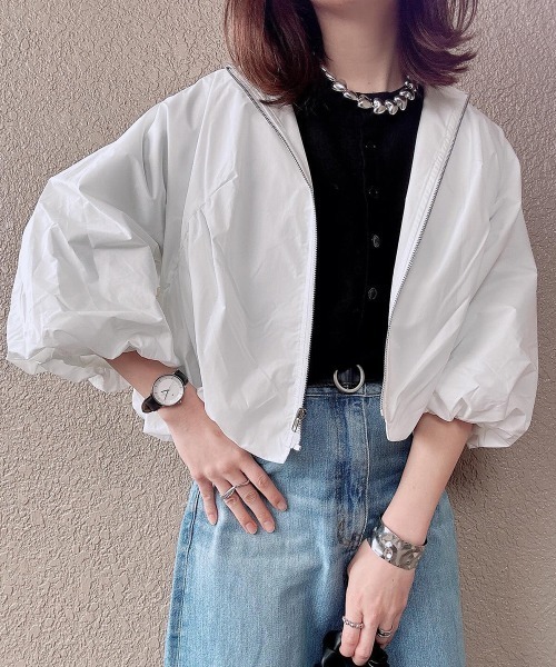 AMELY（エミリー）の「ノーカラーギャザーブルゾン（ブルゾン