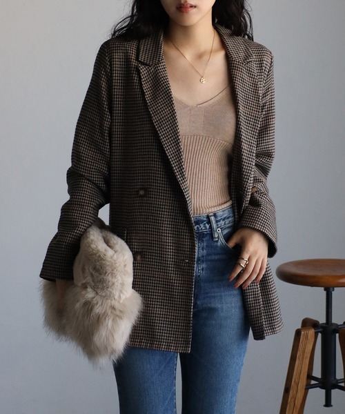 Bonjour Sagan（ボンジュールサガン）の「チェック柄ダブルテーラード