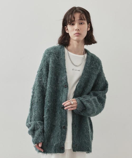 j.n.r.d(ジェー・エヌ・アール・ディー)の「モヘアライクビッグカーディガン(カーディガン/ボレロ・メンズ・ブラック/ライトグレー/グリーン/パープル・L/M/S)」の3枚目の写真