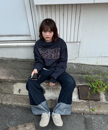 チェックロゴ裏起毛スウェット