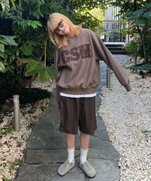 チェックロゴ裏起毛スウェット