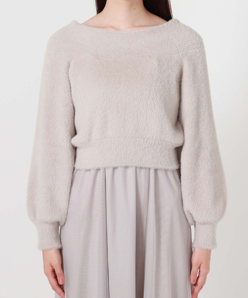 archives(アルシーヴ)の「フェザーオフショルニット×チュールキャミOP SET(ワンピース・レディース・アイボリー/ブラック/グレー・MEDIUM)」の17枚目の写真