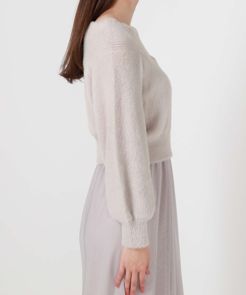 archives(アルシーヴ)の「フェザーオフショルニット×チュールキャミOP SET(ワンピース・レディース・アイボリー/ブラック/グレー・MEDIUM)」の18枚目の写真