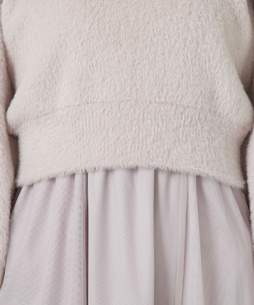 archives(アルシーヴ)の「フェザーオフショルニット×チュールキャミOP SET(ワンピース・レディース・アイボリー/ブラック/グレー・MEDIUM)」の21枚目の写真