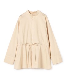 MACPHEE マカフィー ブラウス ベージュ サイズ:36(9号) | 23秋冬 ソフト コットン サテン ペプラム ブラウス / シャツ | 長袖 スタンドカラー ドロスト | トップス【レディース】【中古】 MACPHEE マカフィー ブラウス ベージュ サイズ:36(9号) | 23秋冬