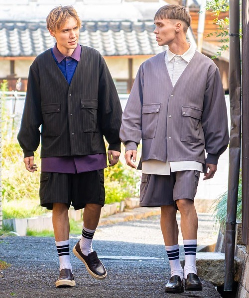 masterkey(マスターキー)の「mj9674-PINSTOLS シャツジャケット(ノーカラージャケット・メンズ・ブラック/グレー・1/2)」の17枚目の写真