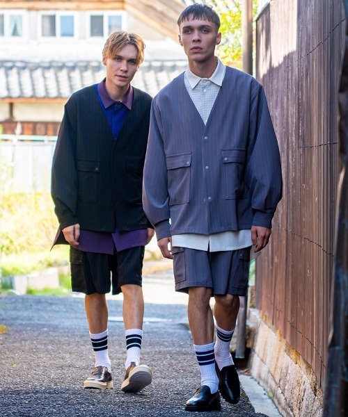 masterkey(マスターキー)の「mj9674-PINSTOLS シャツジャケット(ノーカラージャケット・メンズ・ブラック/グレー・1/2)」の18枚目の写真