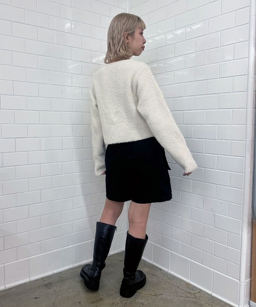 CIAOPANIC（チャオパニック）の「ダブルジップショートローゲージニットカーディガン（ニット/セーター・レディース・グレー/ブルー/ホワイト・FREE）」の12枚目の写真