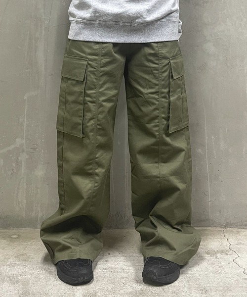 COMON+(コモンプラス)の「ストレート ワイドシルエットミリタリー カーゴパンツ(カーゴパンツ・レディース・カーキ・M/S)」の7枚目の写真