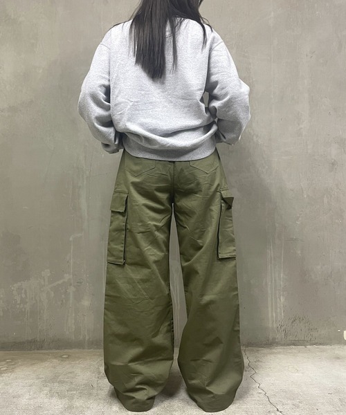 COMON+(コモンプラス)の「ストレート ワイドシルエットミリタリー カーゴパンツ(カーゴパンツ・レディース・カーキ・M/S)」の8枚目の写真