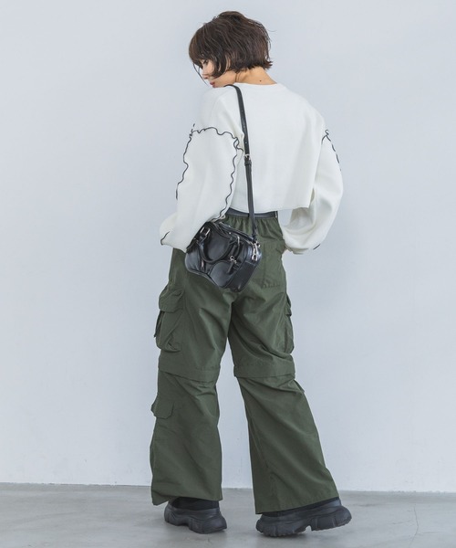 PAGEBOY(ページボーイ)の「ハイショクメローショートカーディガン(カーディガン/ボレロ・レディース・パープル系その他/オフホワイト/ブラック・FREE)」の9枚目の写真