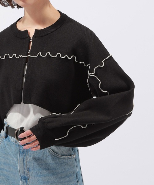 PAGEBOY(ページボーイ)の「ハイショクメローショートカーディガン(カーディガン/ボレロ・レディース・パープル系その他/オフホワイト/ブラック・FREE)」の22枚目の写真