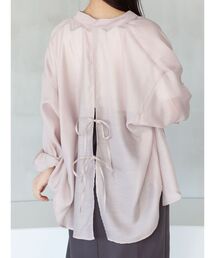 MERCURYDUO | ノーカラーバックリボンシアーシャツ(シャツ/ブラウス)