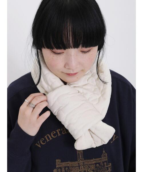 Samansa Mos2（サマンサ モスモス）の「花キルトティペット（ストール/ショール・レディース・ブラウン/オフホワイト・F）」の3枚目の写真