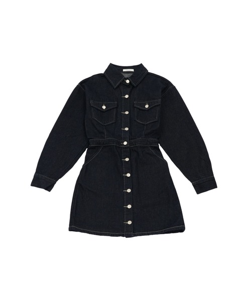 ワンピース Uenui denim mini one-piece Uenui（ウニュイ）の「デニム ミニワンピース 長袖（ワンピース