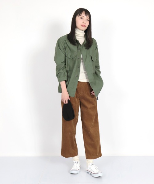 D.M.G.（ドミンゴ）の「[D.M.G. / ディーエムジー] モールスキン　BIGミリタリーブルゾン（ブルゾン・レディース・オリーブ・FREE）」の6枚目の写真