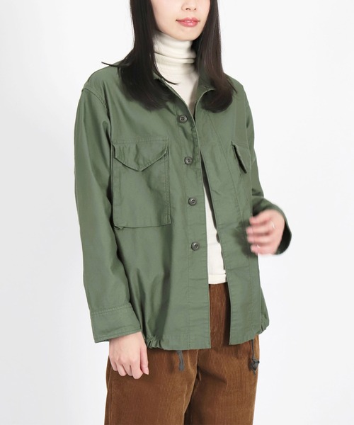 D.M.G.（ドミンゴ）の「[D.M.G. / ディーエムジー] モールスキン　BIGミリタリーブルゾン（ブルゾン・レディース・オリーブ・FREE）」の2枚目の写真