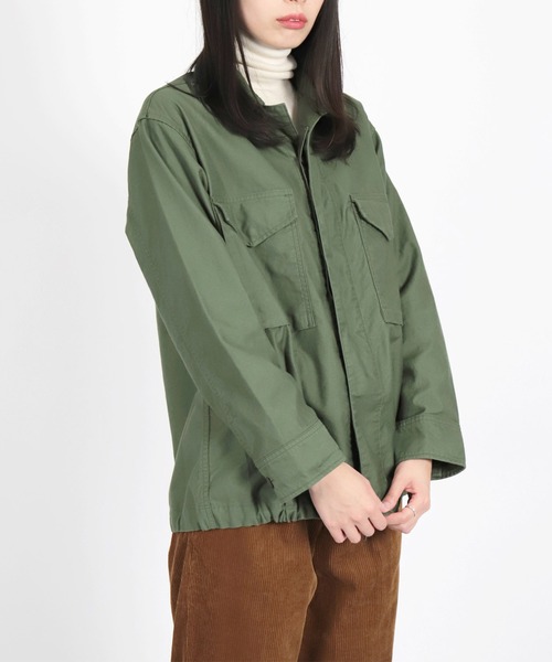 D.M.G.（ドミンゴ）の「[D.M.G. / ディーエムジー] モールスキン　BIGミリタリーブルゾン（ブルゾン・レディース・オリーブ・FREE）」の4枚目の写真